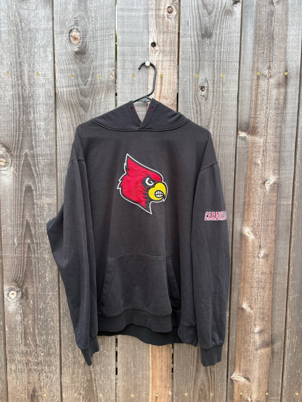 Black Hoodie with Red Cardinal Logo - Men's Pullover